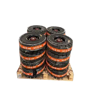 Neumáticos de eje montados, neumáticos de rampa hidráulica, neumáticos 600-9, neumáticos sólidos