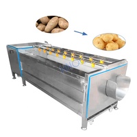 Maquina Lavadora De Fruta Machine à laver et à éplucher le manioc avec petite brosse à pommes de terre et au gingembre Inde