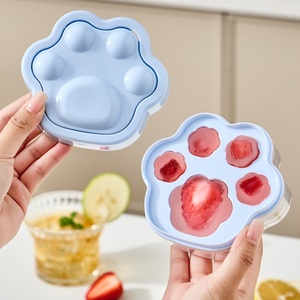 Cat Paw New Eco-friendly Food-Grade Cartoon Mini Press <b>Ice</b> Tray <b>Ice</b> Cream <b>Maker</b> Household <b>Ice</b> Mold Box with Lid Press - Product Image 5