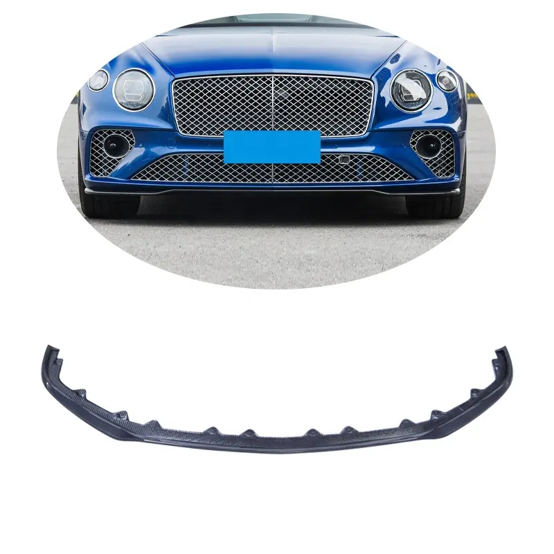 Alta qualidade de fibra de carbono carro bumper lip front lip corpo kit para 18-21 anos Bentley Continental W12 Spoiler Splitters