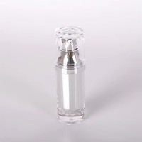 Flacon pompe vide en PMMA argenté de luxe 15 ml 30 ml pour lotion, sérum, emballage cosmétique