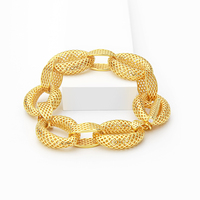 Bracelet Chaîne Maillons Épais en Zircon Cubique Style Bohème, Maille Filigrane Creuse, Bracelets de Marque de Créateur pour Femme, Vente en Gros de Bijoux