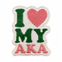 Patch Bordir Hijau Kustom AKA Sorority, Emblem Bordir Huruf Persaudaraan Wanita, Dapat Disetrika