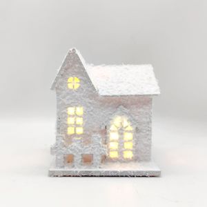 Uionen Light Up Wooden Snowflake House Cabin <b>Ornaments</b> Christmas Wooden Crafts Window Desktop Festive Home Decorations - Product Image 2