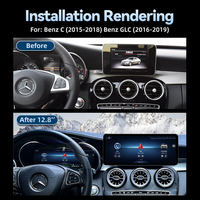 Reproductor Multimedia de Radio para Auto con Pantalla Táctil Ultra HD de 12.8 Pulgadas, Android 14, GPS, Carplay, FB, BT, 8G para Mercedes C W205 Benz