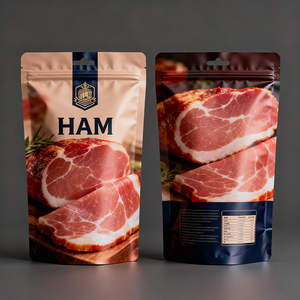 Bolsa <span class=keywords><strong>de</strong></span> plástico impresa personalizada con cierre trasero para envasado <span class=keywords><strong>de</strong></span> mariscos, carne congelada, jamón asado, bolsa para jamón - Product Image 6