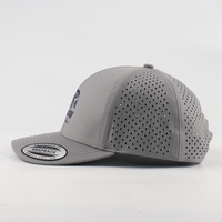 Gorra de Pesca Personalizada de Secado Rápido, Perforada con Corte Láser, con Logotipo Bordado Plano, Transpirable y Resistente al Agua para Deportes al Aire Libre
