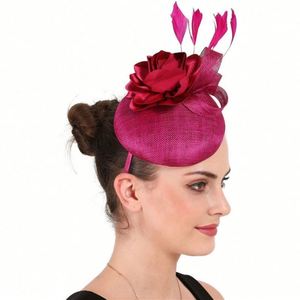 Coiffe de mariée en voile fleuri, haut de gamme, style aristocratique, pour dîner de gala occidental, chapeau de soirée, bandeau, chapeaux et fascinators pour femmes - Product Image 1