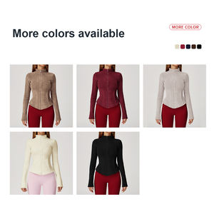 <span class=keywords><strong>Veste</strong></span> de sport en polaire à col montant à séchage rapide personnalisée, <span class=keywords><strong>veste</strong></span> longue à manches longues pour femmes, polaire épaisse et chaude, ensemble de <span class=keywords><strong>veste</strong></span> de yoga - Product Image 5