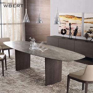 WBERT nordico minimalista in <span class=keywords><strong>legno</strong></span> massello tavolo da pranzo ovale arrotondato Log sala da pranzo mobili tavolo casa - Product Image 2