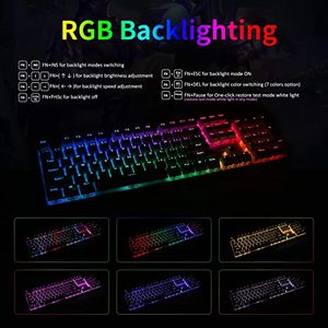 Z88 104-key Rgb Mechanical Gaming <b>Keyboard</b> with <b>Usb</b> Type-c Interface Full-key Anti-ghosting Compact Design Red Switches Z-88 - Product Image 2