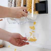 Wandmontage drievakken plastic ronde havermout- en graanopbergbus, luchtdichte snackorganizer voor gedroogd fruit
