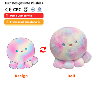 Lindos y coloridos juguetes de animales de peluche de pulpo, cojines de felpa hechos a medida para decoración del hogar, accesorios para máquinas de garra - Product Image 1