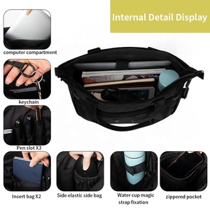 Bolso Tote de Pana con Cierre Grande, Estilo Vintage, para Viajes Diarios al Trabajo, Ligero, para Maestras, Enfermeras, con Compartimento para Laptop de 15.6 Pulgadas - Product Image 4