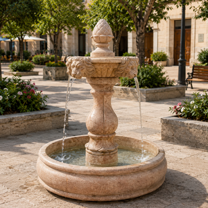 Fuente de Jardín Clásica Beige para Exteriores con Figuras Clásicas y Fuente de Agua para Plaza - Product Image 6