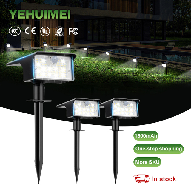 New Product Solar Lights Outdoor Waterproof 62 LED Garden Pathway for Outside 2 Lighting Modes Solar Powered Landscape Lights