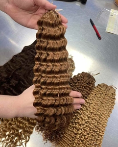 Nhà Máy Bán 2025 100G Lông Crochet Remy Tóc Con Người Mở Rộng Sâu Sóng 30 #28 Inch Màu Xoắn Bện Tóc Bó - Product Image 4