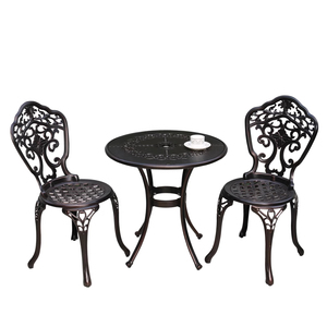 Ensemble de jardin moderne et durable en aluminium moulé, résistant à l'eau et aux UV, table et chaises de salle à manger décontractées, mobilier d'extérieur - Product Image 6