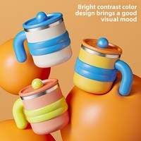 Nouvelle tasse cylindrique en acier inoxydable 304, style mignon, avec couvercle, design élégant, pour étudiants, grande capacité, bouteille d'eau parfaite