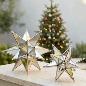 Wholesale Mirror <b>Stars</b> with Stainless Steel Frame for Home Tabletop and <b>Hanging</b> Christmas Decoration - Product Image 1