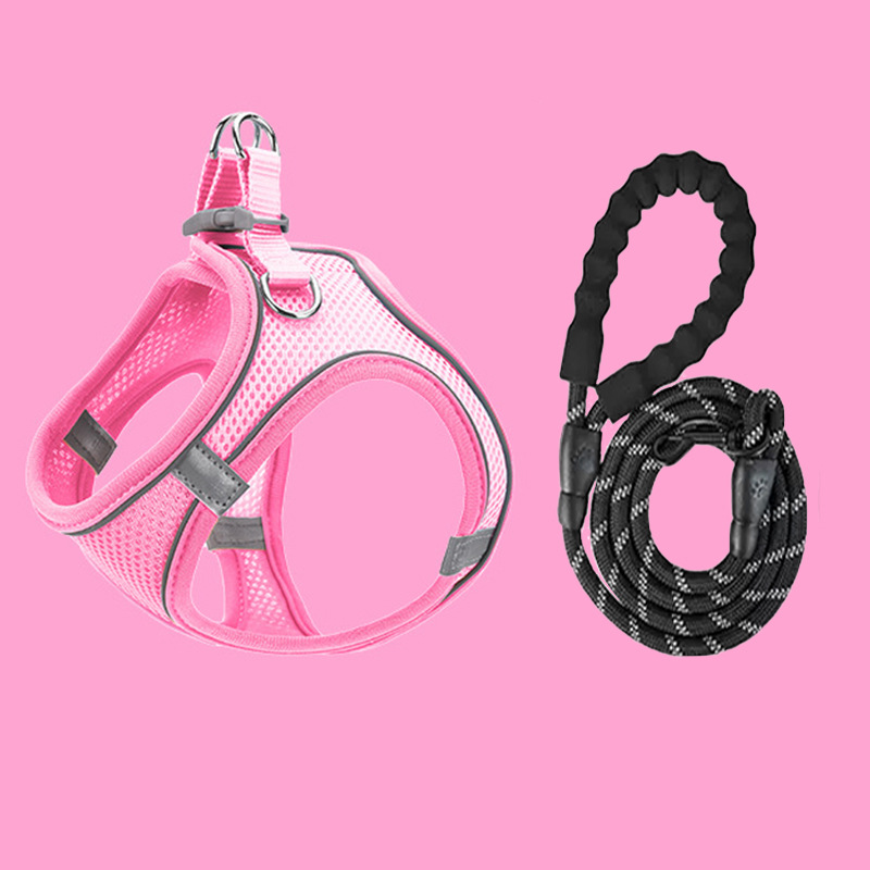 Corde noire réfléchissante anti-étirement améliorée rose de 1,5 m