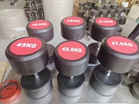 Juego de Mancuernas Hexagonales de Goma Cromadas para Gimnasio, 40 kg, Revestimiento de Goma Fija, Económicas, Mancuernas de 50 kg, 5 kg, 10 kg, 15 kg, para Hombre