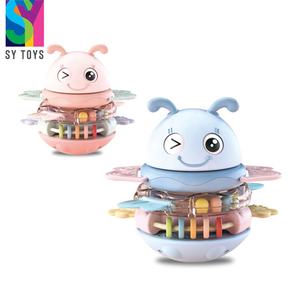 SY 3 in 1ห่วงสำหรับดนตรีเพื่อการศึกษาแบบทำมือของเล่นแก้วทัมเบลอร์รูปการ์ตูนวงแหวนซ้อนรูปกระต่ายของเล่นมีเสียงเพลงเบาๆ - Product Image 1