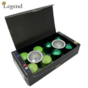 Capsules de <span class=keywords><strong>café</strong></span>, lot de 100 pièces, impression personnalisée, Design de marque, verre noir, fermeture à larmes - Product Image 4