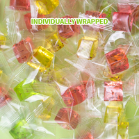 Bonbons gélifiés aux graines de chia en forme de cube, saveur fruitée, emballés individuellement, vente en gros en vrac, directement de l'usine OEM