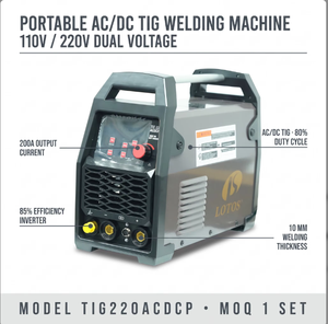 Máquina de soldadura Lotos AC/DC portátil 110V/220V inversor de pulso IGBT acero inoxidable/máquina de soldadura Tig de aluminio Ac Dc - Product Image 1