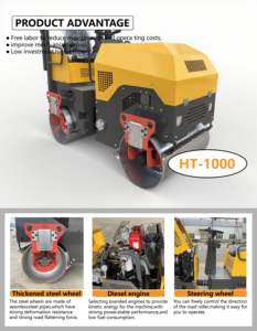 Nouveau compacteur à rouleaux diesel vibrants de 1.8 tonnes Rouleau de route à double tambour avec noyau d'engrenage de pompe à moteur Changchai - Product Image 6