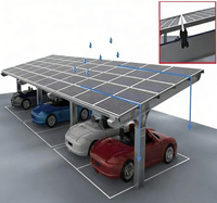 Tripsolar TP001, auvent solaire imperméable à monter soi-même, abri pour voiture en acier galvanisé avec résistance au vent de 40 m/s