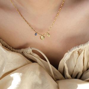 Collar geométrico de moda con incrustaciones de perlas de imitación chapadas en oro de acero inoxidable, accesorio de moda para mujer - Product Image 6