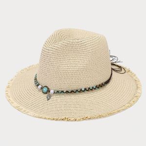 New Hawaiian Vacation Sun Lady Hipster <b>Hat</b> Straw Retro Suntan Panama Breathable Straw Sun <b>Hats</b> - Product Image 5