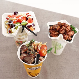 Gobelets à steak, bols créatifs pour poulet frit, plateaux à collation jetables en plastique, porte-gobelets en plastique à emporter - Product Image 2