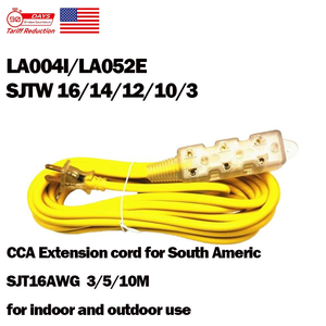 5M 16AWG CCA clear Sockt 3 Outlet Sudamérica Cables de alimentación eléctrica Cables de extensión Cable de extensión con múltiples salidas - Product Image 2