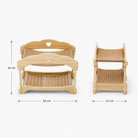 Lit pour chat à double étage, griffoir en sisal, maison pour chat en MDF, grand espace pour plusieurs chats avec rideau amovible, mobilier pour animaux de compagnie d'intérieur