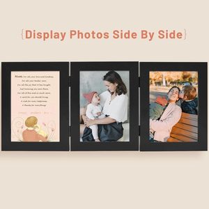 <span class=keywords><strong>Cadre</strong></span> <span class=keywords><strong>photo</strong></span> <span class=keywords><strong>triple</strong></span> articulé S&L 5x7 en bois, avec verre véritable, 3 ouvertures, pour collage de bureau, décoration intérieure - Product Image 3