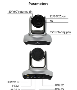 Live streaming 4k PTZ PoE 12X 20x Máy Ảnh HD Mi USB video hội nghị máy ảnh với IR điều khiển từ xa có thể được cài đặt trên trần - Product Image 5