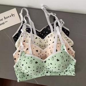 <span class=keywords><strong>Bralette</strong></span> Inalámbrico Cómodo con Estampado de Gatito Japonés <span class=keywords><strong>para</strong></span> <span class=keywords><strong>Adolescentes</strong></span>, con Copa Delgada, Transpirable, con Relleno Push-Up y Soporte sin Varillas - Product Image 1