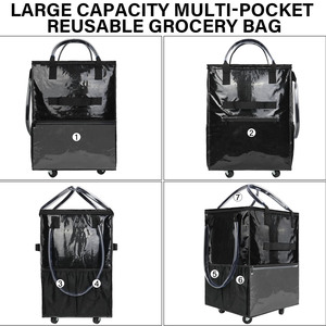 Aluminum Four-Wheel <b>Foldable</b> Hand Trolley <b>Cart</b> Platform Shopping <b>Cart</b> 75kg Load Capacity Industrial Tool OEM - Product Image 3
