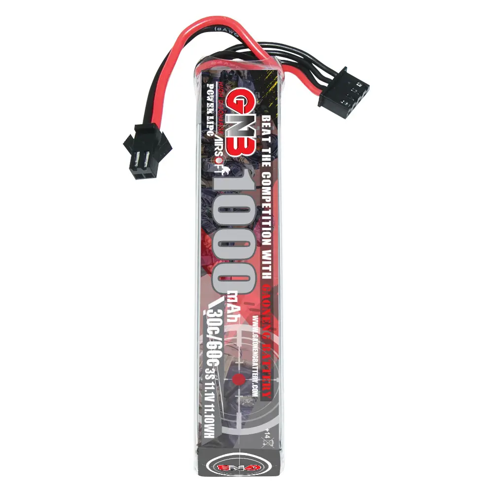 GNB 1000MAh 3S 30C 60C 11.1V 3Cells Mini Tamiya LiPo แบตเตอรี่ปืนอัดลม M4สต็อกเครน M240B สต็อกที่ปรับปรุงใหม่ AEGs