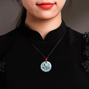 หยกธรรมชาติสีน้ำเงินลายมังกรในโลก จี้หยก UNISEX ดีไซน์ดั้งเดิมสไตล์จีน LP47 - Product Image 4