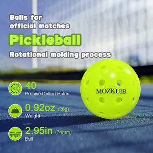 MOZKUIB 6pcs Luminous Pickleball 40 Holes Outdoor Pickleball With Net Bag Glow In The Dark Ball For Indoor And Outdoor