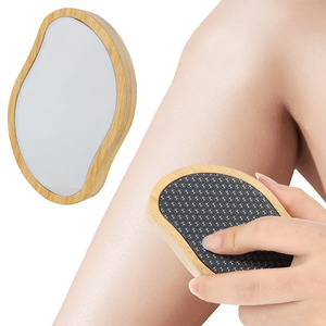 Lime à pieds en verre nano de qualité supérieure avec logo laser personnalisé, manche en bambou, double face 2-en-1, éliminateur de callosités <span class=keywords><strong>et</strong></span> éliminateur de poils en cristal - Product Image 1