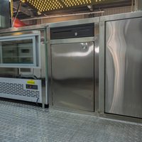 Camionnette de restauration mobile pour café, salon de beauté, cuisine, usage professionnel, cadre en aluminium et acier inoxydable, résistant à la rouille