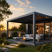 Pergola moderne en aluminium thermolaqué, rectangulaire, pour patio extérieur, jardin, fête, balcon