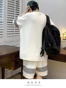 Hong Kong New Summer Two-Piece Set Loose Waffle Five-Quarter Sleeve Youth <strong>Clothing</strong> With Personality Print Wind Suit <strong>Vivid</strong> Colors - Product Image 5