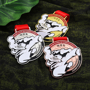 Tùy Chỉnh Medallas Double Side Men Huy Chương Thể Thao Kim Loại Kẽm Hợp Kim 3 Màu Sắc New <span class=keywords><strong>York</strong></span> Quốc Tế Taekwondo Huy Chương Giải Thưởng - Product Image 3