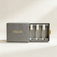 Caja de Embalaje para Juego de Muestras de Perfume de Papel Texturizado Premium con Logotipo Estampado en Caliente Personalizado de 2 ml, 3 ml y 5 ml